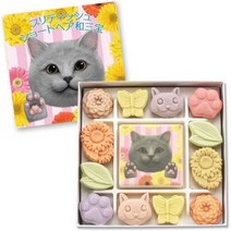 우마이봉 모나카 일본모나카 와삼보 바이코도 치와레 와삼봉 와삼분당 건과자 화과자 고양이 검은 마네키네코 프티 기프트 (3개), 세 개