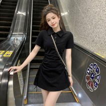 스팩트 여성용 카라 반팔 원피스