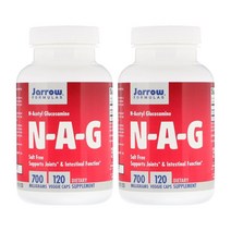 [1+1] Jarrow 자로우 포뮬러스 NAG 700mg 120정 베지캡슐 아세틸 글루코사민 마그네슘 스테아레이트 2통