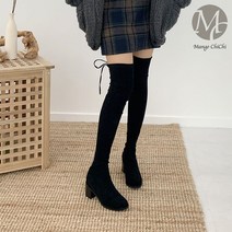 망고치치 로렌 5cm 스웨이드 싸이하이부츠 롱부츠