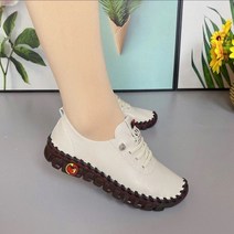여성로퍼 단화 발편한 여성 봄 통기성 신발 플랫폼 로퍼 가죽 할로우 슬립