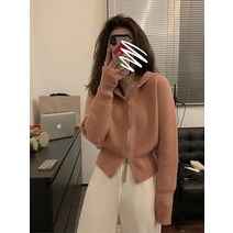 볼레로가디건 숄 꽈배기 가디건 가 새로운 a4 허리 슬리밍 짧은 후드 더블 지퍼 어 탑