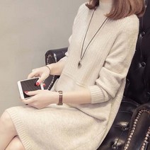 [기획] 데일로엔 여성용 가슴세로골지 짜임 반폴라 니트원피스 가을 겨울 원피스 폴라 폴라원피스 반폴라원피스 목폴라 가을원피스 겨울원피스