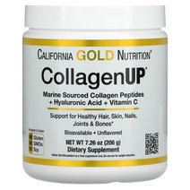 California Gold Nutrition CollagenUP 저분자 해양 콜라겐 + 히알루론산 + 비타민C 무맛 206g(7.26oz), 6개