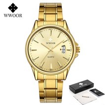 고급 중저가시계 Relogios Masculino WWOOR 남성용 탑 럭셔리 골드 251
