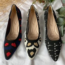 이선생마켓 여성 여자 가을 겨울 구두 3센치 4센치 3cm 4cm 니트 호피 체크 블랙 뽀족코 미들 힐