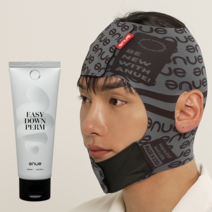 anue 아뉴 남자 셀프 옆머리 뒷머리 누르기 다운펌 밴드 기계 다운펌제 펌약 120ml, 1ea (파마약/파마지/브러쉬/집게2), 1개