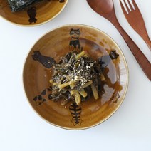 오반자이 브라운캣츠 접시 16cm 일본 그릇 식기 빈티지식기 북유럽풍접시 캐릭터그릇 반찬접시 반찬그릇