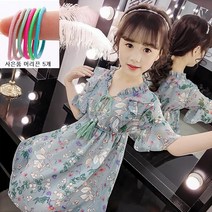 크리스탈하우스 주니어 여아 여름 꽃나염 쉬폰 원피스 [OPS396]