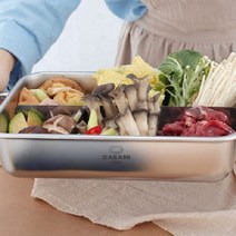 인덕션 호환 반반냄비 스텐 사각 오뎅냄비+칸막이 이자카야 오뎅탕 전골 꼬치 어묵