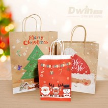 크리스마스 종이 쇼핑백 디자인 7종 (디자인 랜덤발송)