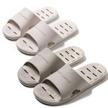 디오바스 미끄럼방지 PVC 화장실 슬리퍼 물빠짐 욕실화 실내화 남성 여성 2개 세트, 화이트M(여자)+그레이L(남자)