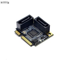 h1111z 카드에 추가 미니 pci-e pci express 2 포트 sata 3.0 변환기 ssd hdd sata3 컨트롤러 확장 카드 sata 승수, 없음