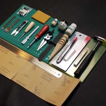 (설루샵)가죽공예세트목형 입문용 DIY 공방 공예키트, 베지터블 태닝 세트 1종(나이프 제외)