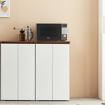 앨빈 수납장 양문 수납 다용도 거실 정수기 받침 낮은 미니 선반 500, 멀바우화이트