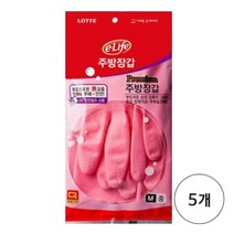 아이라이프(ILIFE) [롯데이라이프]주방장갑 핑크 중x5개, 중(M)