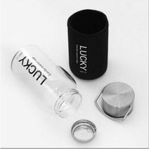 [로하티] 럭키 휴대용 유리물병(600ml) 휴대 티보틀, 상세 참조, 600ml