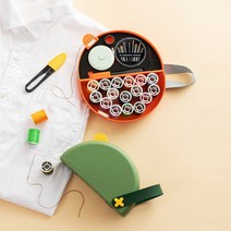 반달 반짇고리 세트 재봉 실 바늘 바느질 키트 케이스 파우치 휴대용 수업 수예용 도구