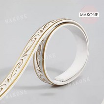 Makone 상표등록 백 석고 라인벽 장식 DIY 자재 몰딩 pvc 배경 거울 테두리 펜던트 라인, 라이트 블루 드로잉 실버 5m 한 줄