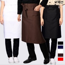 조리사 기본 허리 앞치마 유니폼, S(AE19), 블랙