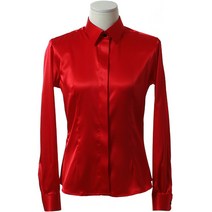 패션올리고 WDS200301-여성용 솔리드 공단스판 셔츠 실크셔츠