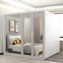 방음부스 공장 침실 음악 게임 전용 방음실, 2.4X2.2X2.2 2.0침대 3중강화유리