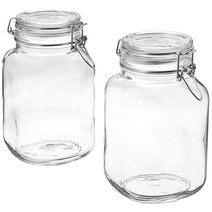 Bormioli Rocco 149240M02121197 Fido 유리 통조림 병 이탈리아 67¾온스-2리터 (2팩) 투명 415266