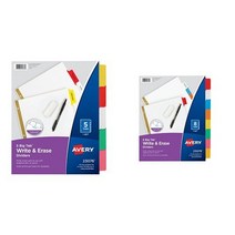 Avery Big Tab Write Erase Dividers 5 Multicolor Tabs １ Set (23076) and Avery Big Tab Write Erase, 1