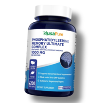 뉴사퓨어 포스파티딜세린 Phosphatidylserine Memory Ultimate Complex 1000mg x 200식물성캡슐, 포스파디딜세린 200 Vegetarian Caps, 200개, 1개