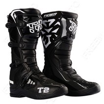 바이크워커 패션 모토 크로스 부츠 엔듀로 부츠 전문 레이싱 모토 크로스 오프로드 bottas 모터 보트 신발 오토바이 레이싱 부츠, 8.5, T2 블랙 화이트