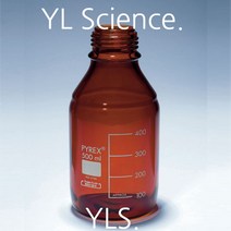 (YLS) PYREX Media Bottle Amber 1L 2L 갈색 메디아병 샘플병 시료병 자외선차단병 샘플보관병 파이렉스메디아병, 2L 1ea (캡없음)