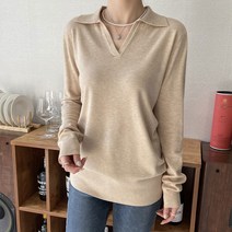 데일리앤 켄타 여성 캐시미어 카라 롱 니트
