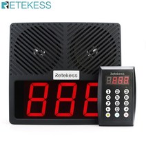 Retekess TD101 번호 호출 시스템 무선 레스토랑 호출기 대기열 관리 시스템 비즈니스 용 시끄러운 스피커 3 자리 디스플레이, 중국