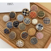 원사이즈 모직 패브릭 체크무늬 25mm 2개set, 19#