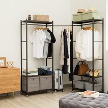 올맘 드레스룸 폴딩 시스템행거 단품, 단품 브라운