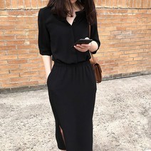 와일드펫 반팔 원피스 롱스커트 밴딩 원피스