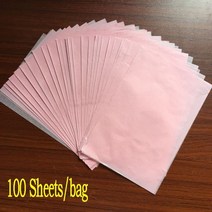 종이완충제 포장지 완충제 크라프트 종이 에어캡 친환경 충전재 뽁뽁이 100 장가방 a5 레트로 여러 가지 빛깔의 인쇄 티슈 페이퍼 책갈피 선물 꽃 선물 포장 재료, 솔리드 라이트 핑크