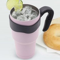 대형 대용량 벤티 친환경 리유저블 빨대 손잡이 텀블러, 블랙