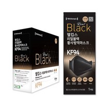 웰킵스 황사 방역 마스크 대형 KF94, 1개입, 10개, 리얼블랙