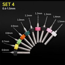 마그네틱드릴 마그드릴 10pcs 카바 이드 마이크로 드릴 비트 세트 PCB 보드 구멍 드릴링 도구 0.1-1mm CNC 미니 인쇄 회로 기판 키트, 0.6-1.5mm