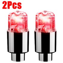 오토바이 악세사리2pcs LED 타이어 밸브 줄기 모자 네온 빛 방수 휠 스포크 조명 오토바이 자전거 자동차, 02 2PCS- Red