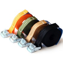 세이프라인 캠버클 자동바 화물 고정바 스트랩 깔깔이바 25mm x 1M, 2M, 블랙, 1개