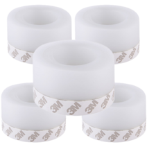jandaery 5m 45mm 5개 투명 바람막이 테이프 찬바람 더운바람 우풍 실리콘 문풍지 현관문 유리문 방문 문틈막이, 1팩