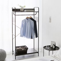 마켓비 SOPHIE 2단 선반 긴옷 행거 / 슬기로운 자취생으로살아남기, 라이트브라운