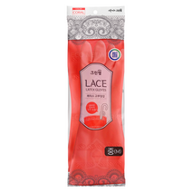 크린랩 레이스 고무장갑 (M)중, 코랄, 1팩, 중(M)