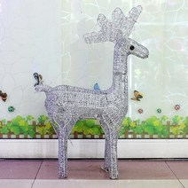 아담사이즈 별빛축제장식 실버사슴 20평대거실 스키장사슴장식 성탄절실버사슴