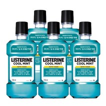 구강청결제 리스테린 쿨민트 250ml, 5개