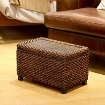 라탄스툴 라탄 벤치 낮은 발받침 사각 스툴 의자, 1번 브라운 60cm60×30×40