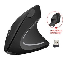 버티컬마우스 수직 마우스 게이밍 버티칼 hkxa 무선 게임 usb 컴퓨터 인체 공학적 데스크탑 1600dpi for pc 노트북 사무실 홈, 검은색