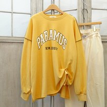 스티치 무스 레터링 루즈핏 긴팔 박스 맨투맨